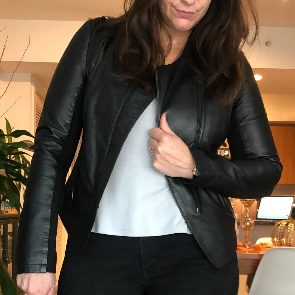Laundry by Shelli Segal Leather Moto Jacket